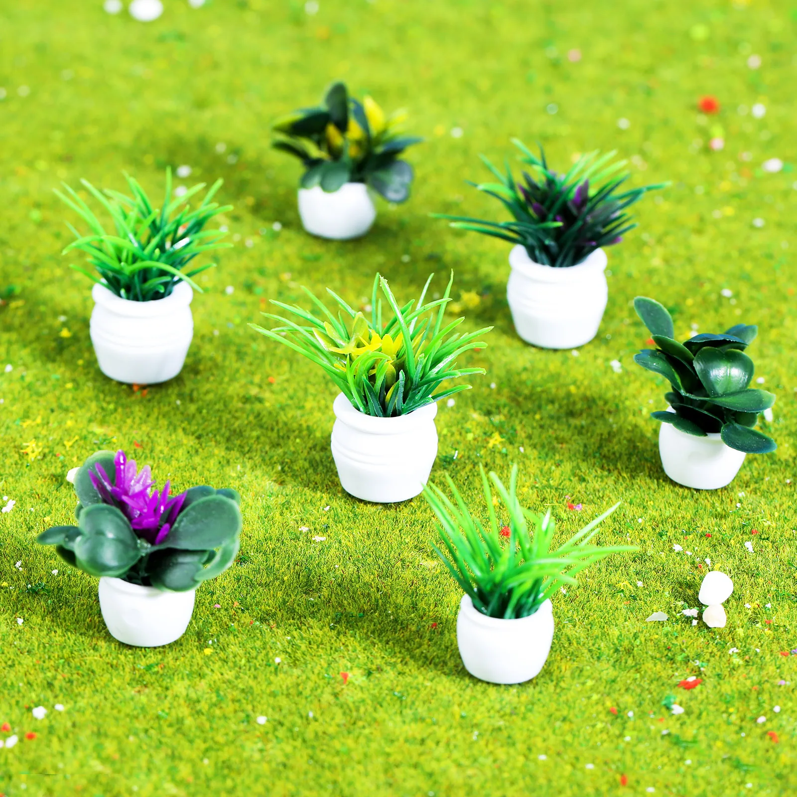 Decoración de casa de muñecas, macetas en miniatura, color verde, bonsái en maceta, planta en miniatura 1:12 Decoración de casa de muñecas, macetas en miniatura, color verde, bonsái en maceta, planta en miniatura 1:12