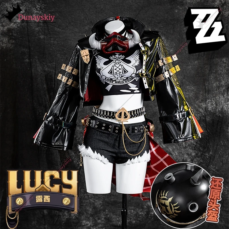 لعبة Zenless منطقة صفر لوسي تأثيري حلي القوطي لوليتا فستان شعر مستعار قناع خوذة موحدة ZZZ لعب الأدوار أنيمي بدلة الحفلات XS-2XL