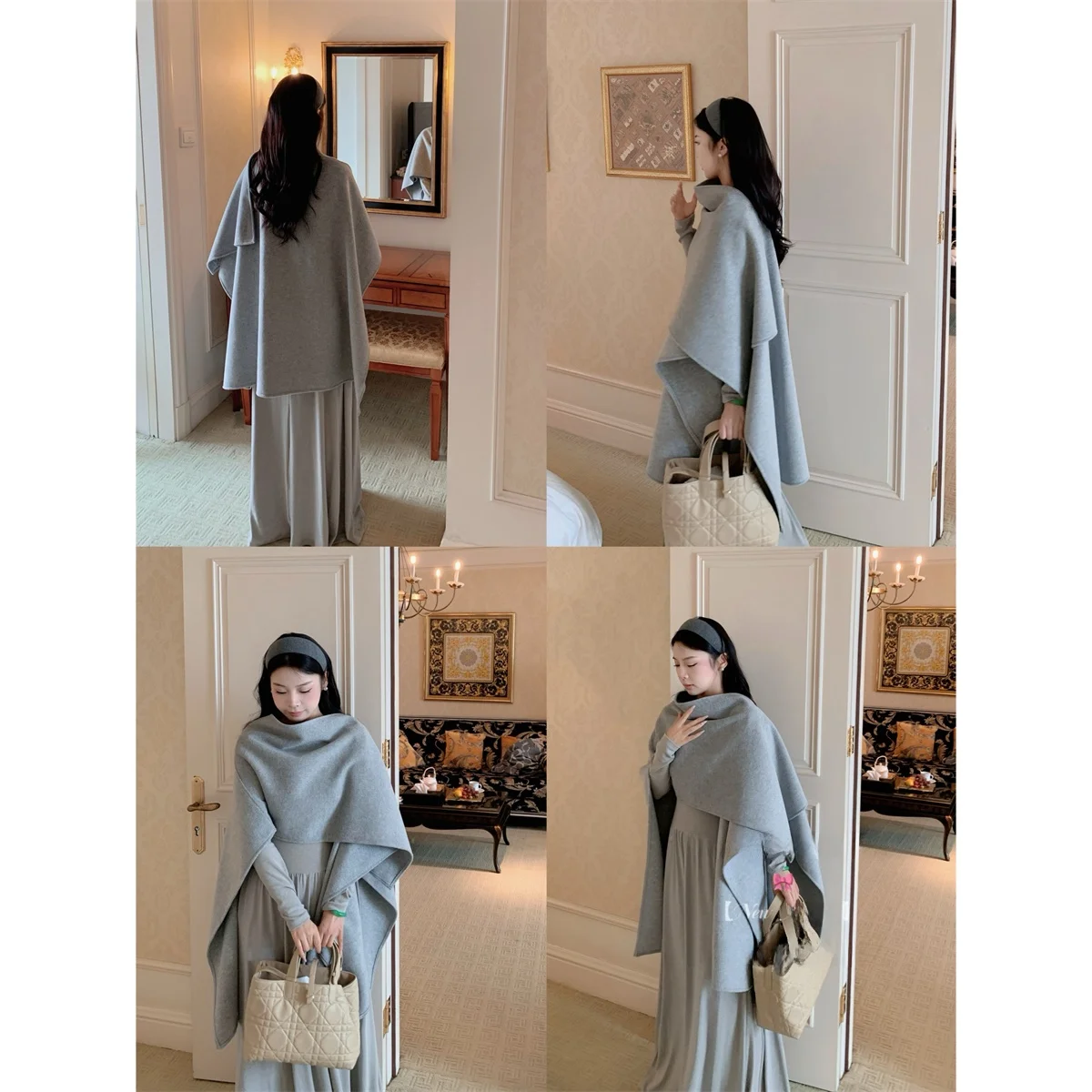 

Классическое двустороннее шерстяное пальто с капюшоном Ne ort Length Versatile Fufu 9, Commute Sle Batwing Sve V-Ne Winter Thiened