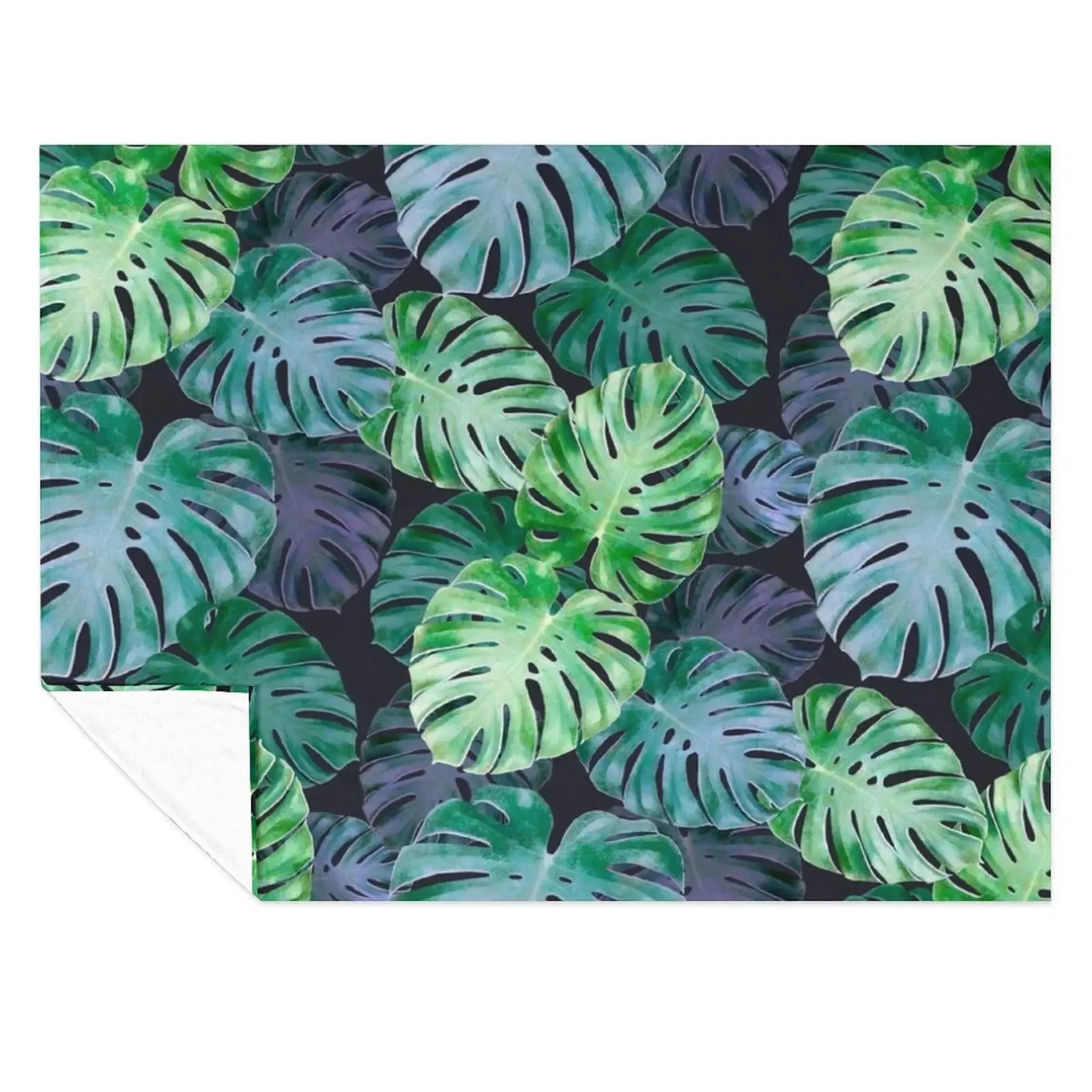 

Tropical Monstera Leaves Throw Blanket Flannel bed plaid For Baby blankets ands Blankets