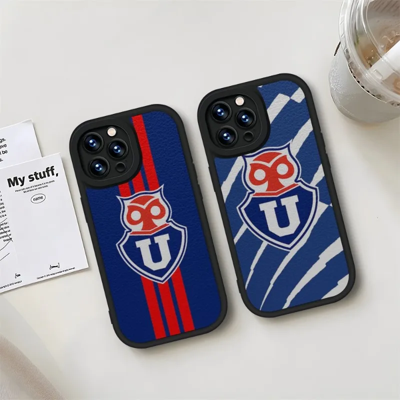 Chile University Logo Phone Case Black For IPhone 11 14 13 12 Pro Max Mini Xs X Xr 7 8 Plus SE2020 Leather Silicone Coque