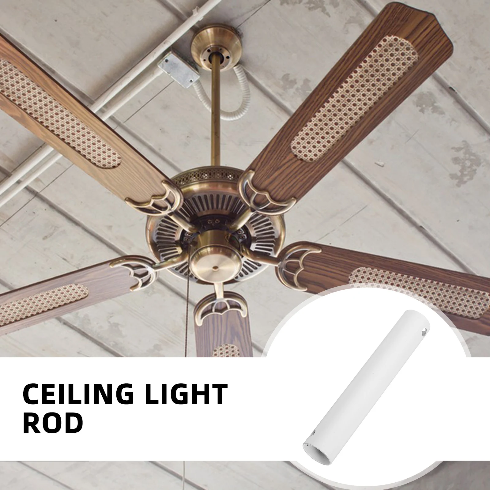 

Ceiling Fans Universal Lengthening Rod Extension Rods Part Sturdy Downrod Extender White Poles