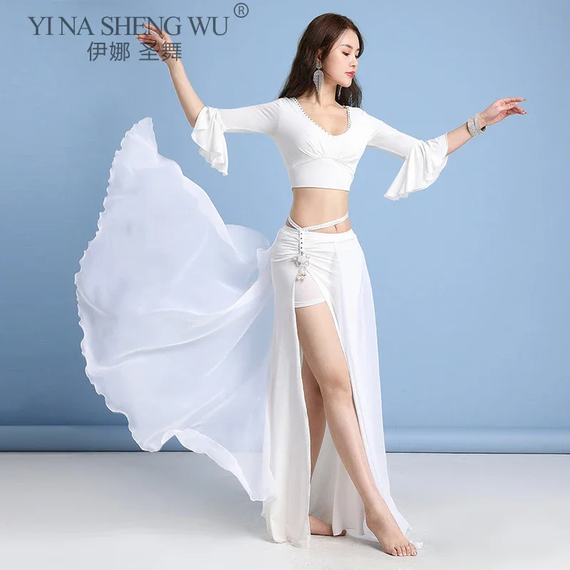 Traje de danza del vientre para mujer, falda larga elegante, traje de entrenamiento de danza Oriental de diosa, conjunto de baile, ropa de actuación