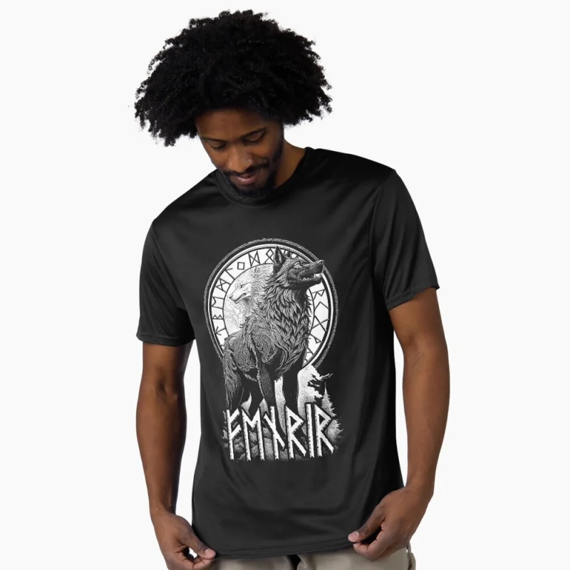 

Viking Fenrir Wolf Of Odin Norse Mythology Nordic Runes Gift t shirt Vintage Valhalla Graphic Clothes All size tops S-6XL