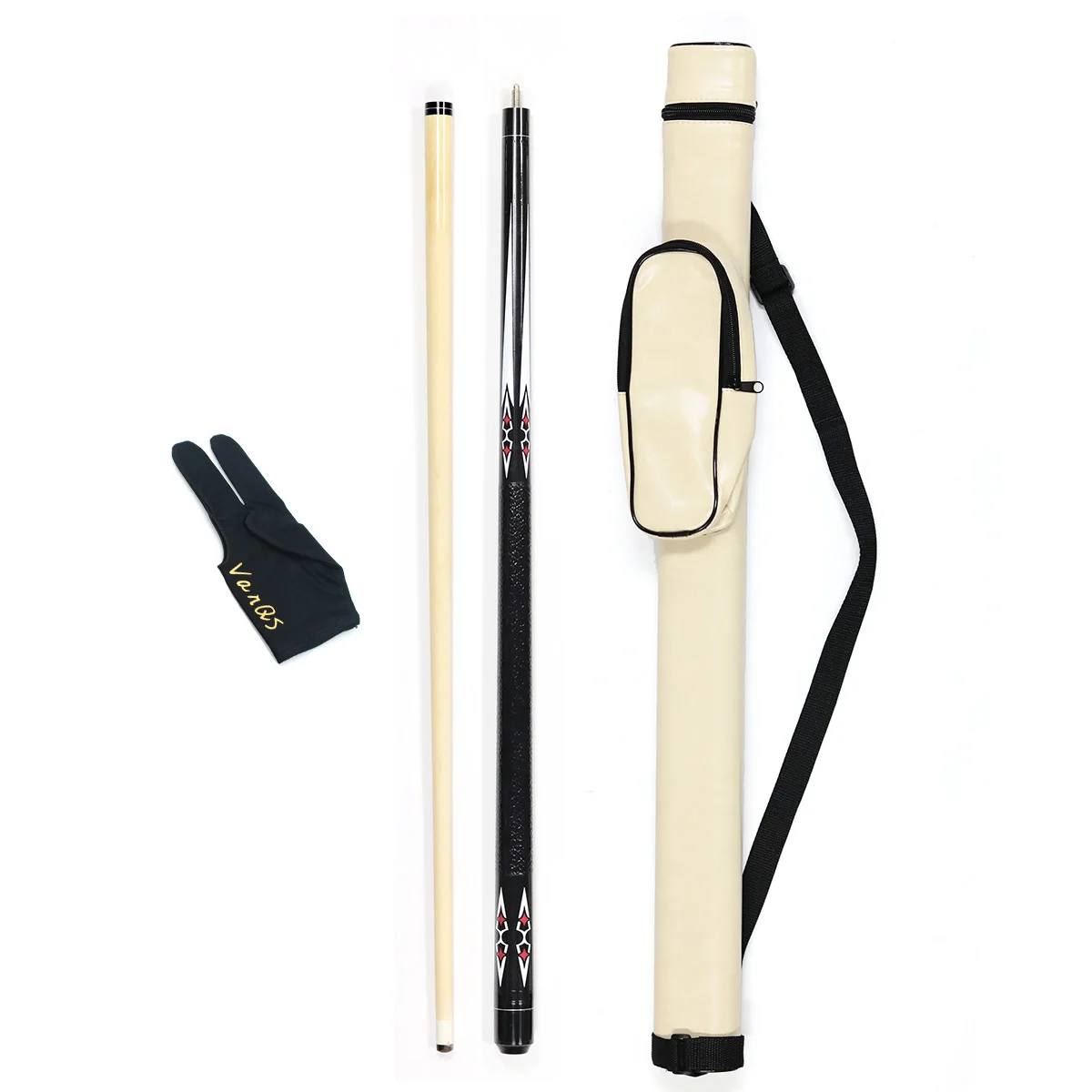 مجموعة ألعاب البلياردو المبتدئين من VanQS الصديقة للميزانية مع عصا طرف 1/2 13 مم، وحقيبة واحدة وقفاز للبيع