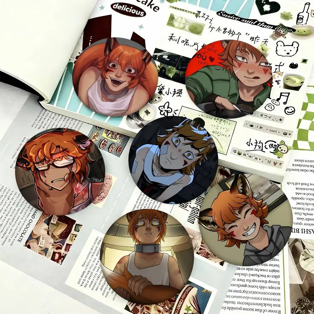 1 Stück B-Boyfriend To Death Anime-Brosche im Cartoon-Stil für Rucksackdekoration, runde Emaille-Pins für Accessoires