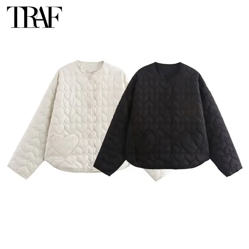 New White Quilted Coat for Women Black Button Demi-season Jackets for Women Long Sleeve Coat Winter Women New Padded Coat Woman