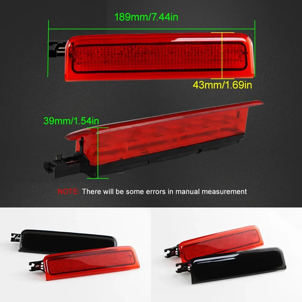 LED High Brake Stop Light Rear Brake Signal Third Tail Lamp Red /Black Lens For VW Caddy MK3 BOX ESTATE 2004-2015 OEM#2K0945087C