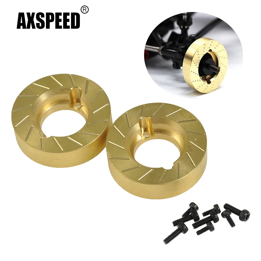 AXSPEED RC Car Internal Wheel Weights Brass Counterweight for Axial SCX10 II 90046 1/10 RC Crawler Car Front Axle Upgrade Parts