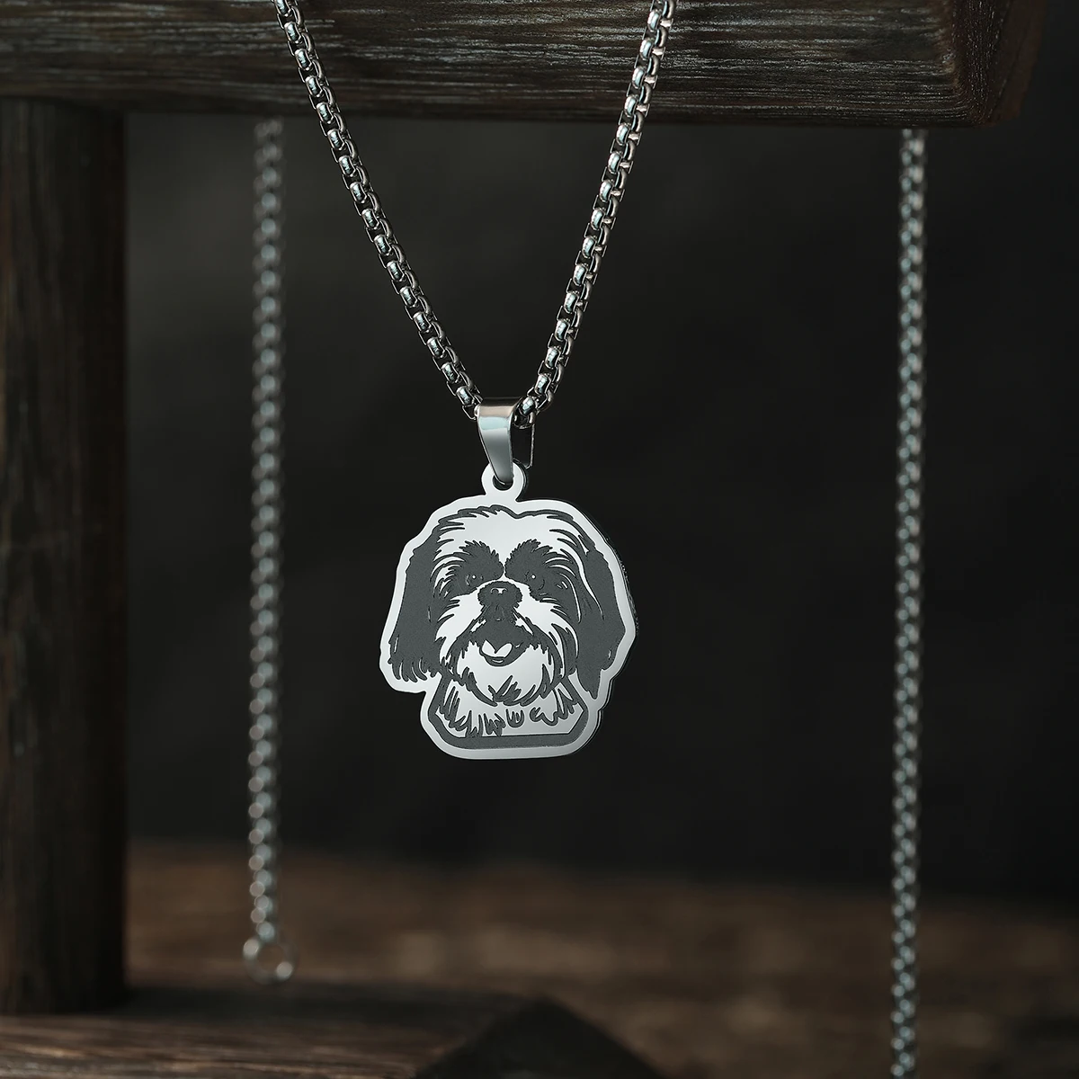 CHENGXUN Shih Tzu Pendant Necklace For Women Men Jewelry Accessories Cute Neck Chain Necklace Birthday Gifts