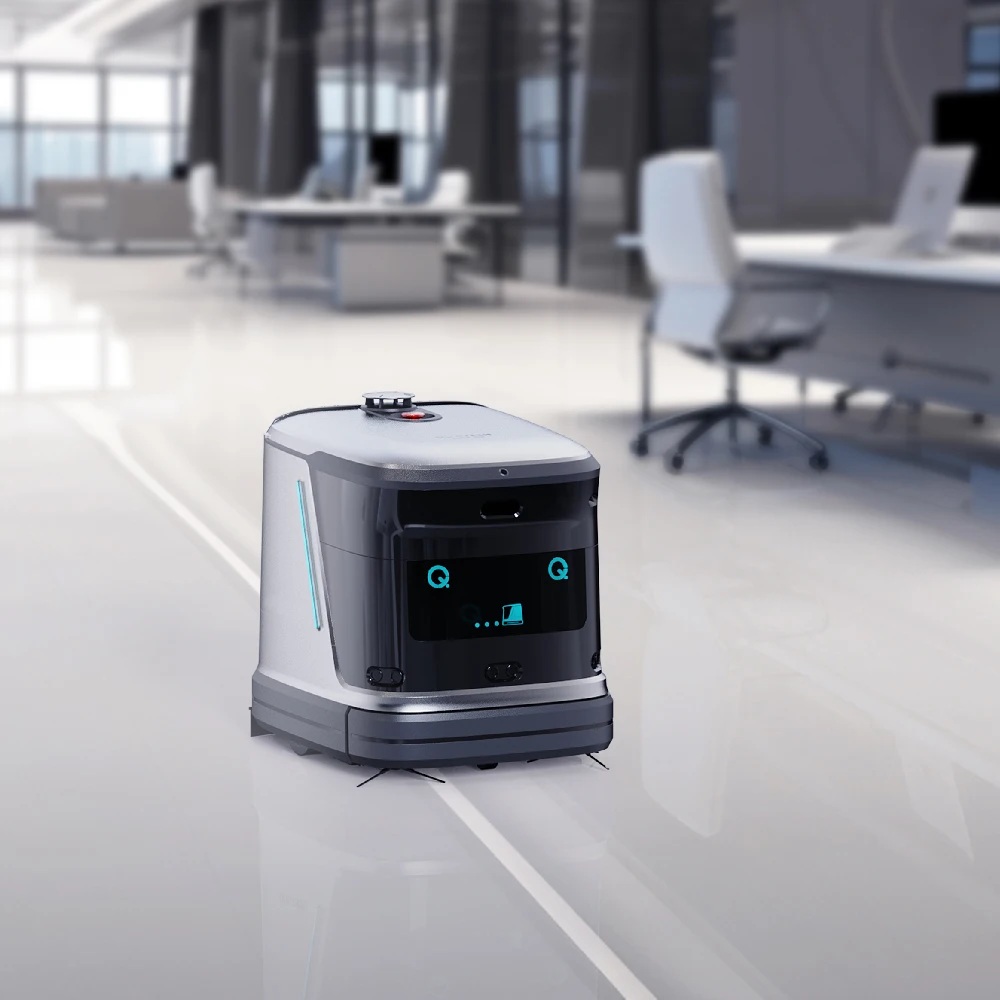 Robot aspirapolvere commerciale per stazione ristorante caffè Tecnologia di rilevamento residui alimentari macchie di oggetti AI Lavaggio ad acqua