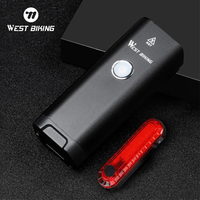 WEST BIKING 18650mAh Bike Front Rear Light Set USB Rechargeable Lantern Flashlight Cycling Waterproof Aluminum Bicycle Lamp Sets