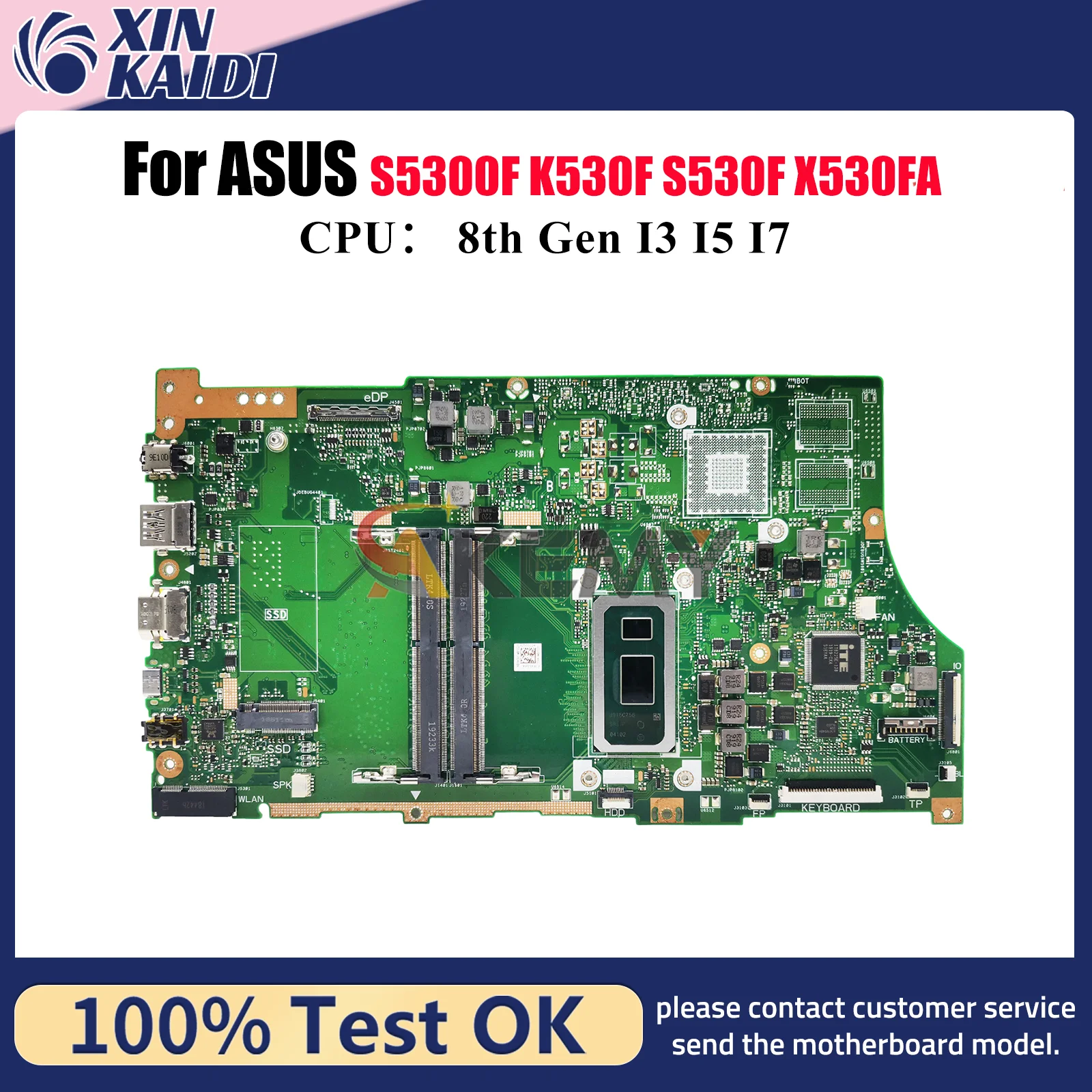 

X530FA Материнская плата для ноутбука ASUS VivoBook S530F X530UA X530F X530FA K530F X530FN X530UN S5300F Материнская плата с процессором I3 I5 I7 stk