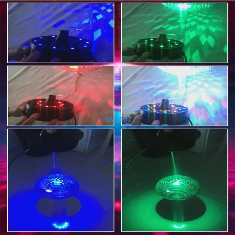 E15A Professional Rotating Disco Mirror Balls with 360 Degree Light Coverage Lighting 6 Color Modes Remote Control for Parties