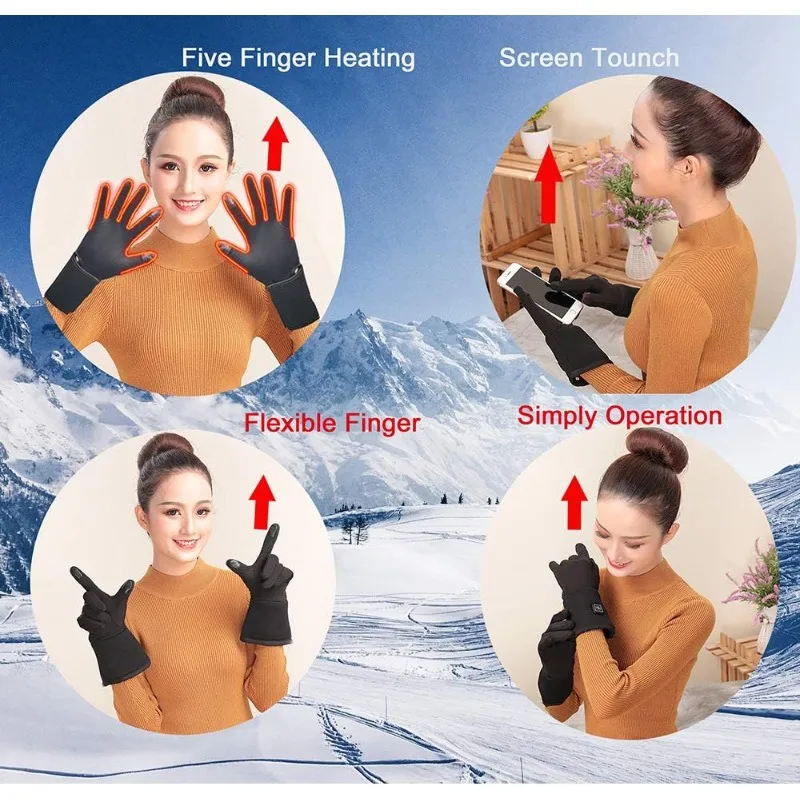 Rechargeable Battery Electric Heated Gloves for Arthritis Hands, Ultrathin Hand Warmer Motorcycle  Riding Skiing Fishing Gloves