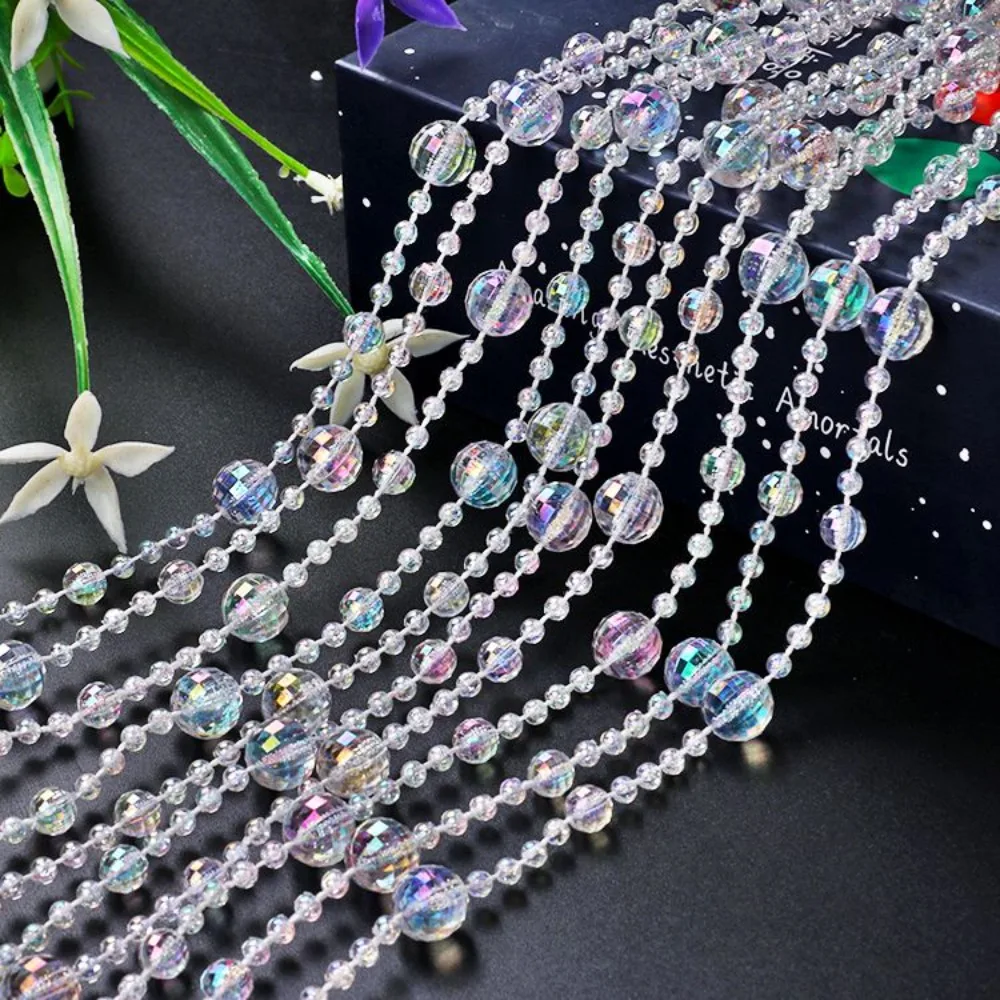 DIY Acrylic Crystal Bead Chain Line Curtain for Wedding Aisle Stage Ceiling Decoration Crystal Christmas Tree Hanging Ornament