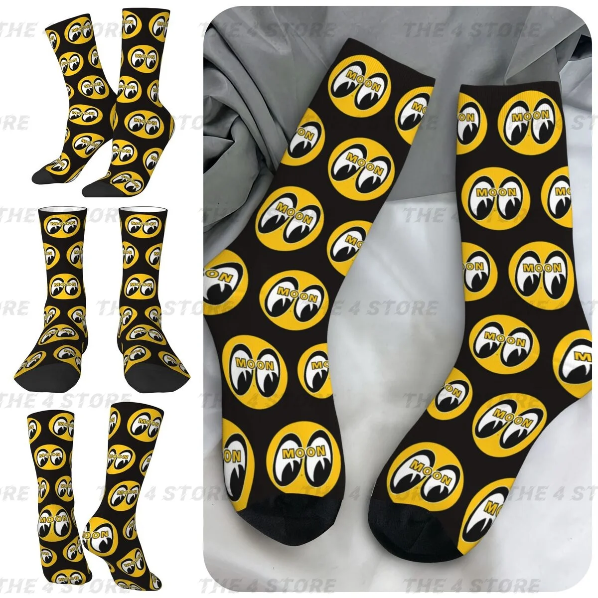 

Mooneyes High elasticity polyester fiber 3D printing cosy Unisex Hiking Moon Equip-ped Classic Interesting Four Seasons Socks