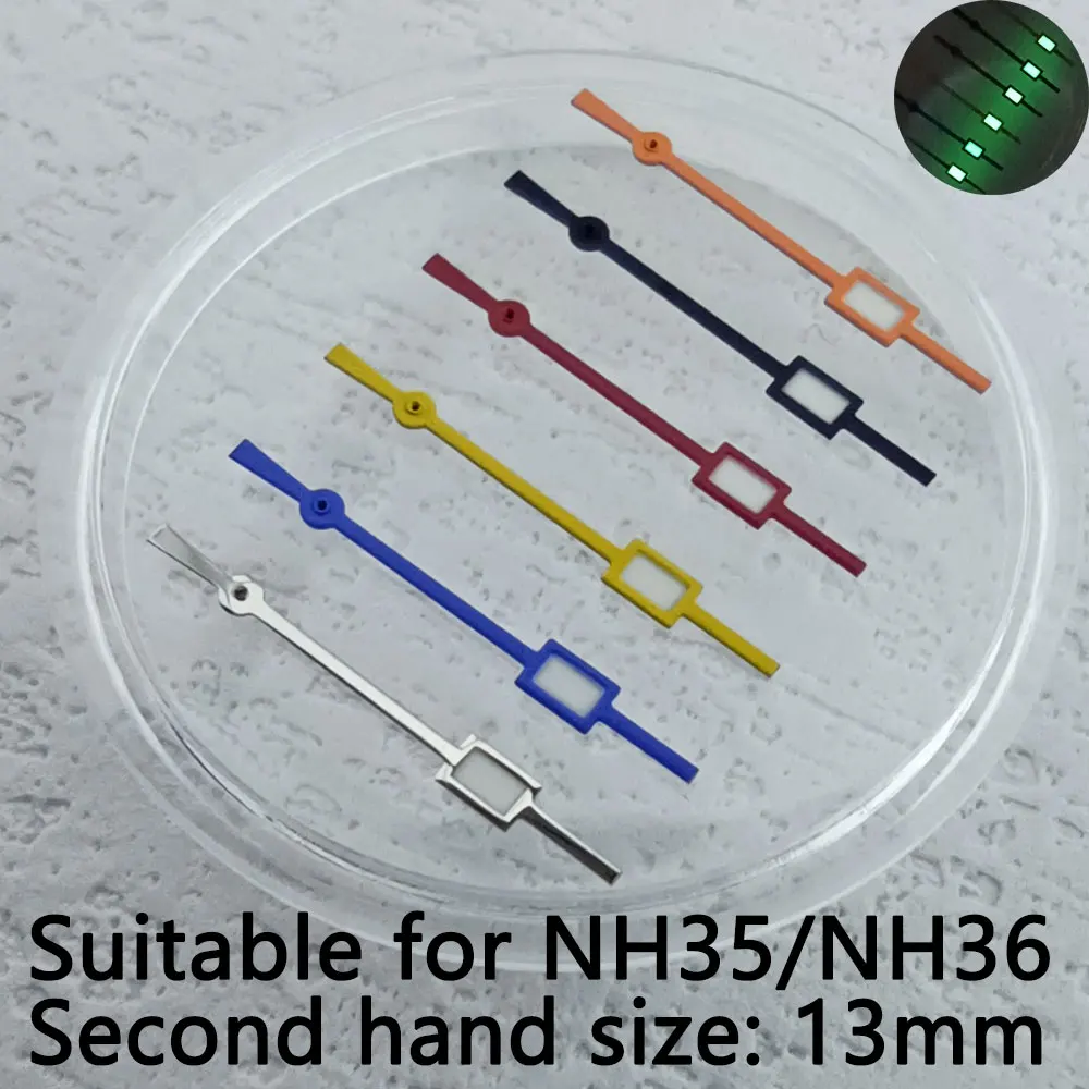 13mm watch hands nh h 35 nh36 hands Green luminous pointe watch accessories replacement parts watch second hand Movement pointer