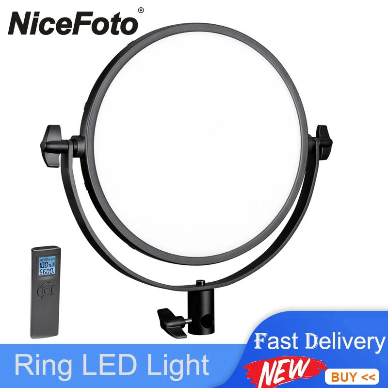 

NiceFoto SL-360ARC 70W Ring LED Video Light Stand Photo Studio Panel Lighting Bi-color 3200-6500K Fill Light