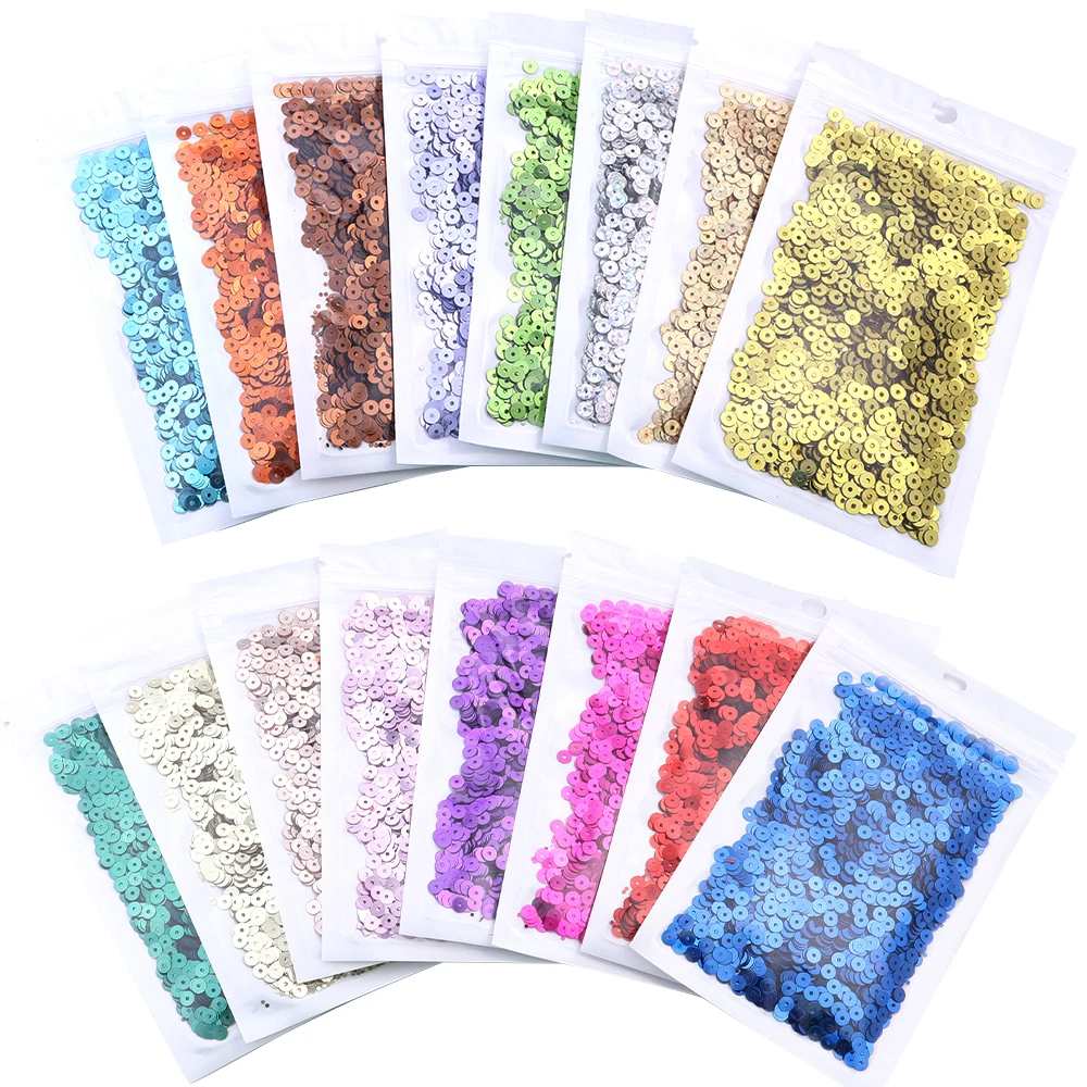 4 مللي متر الترتر شقة مستديرة فضفاضة الترتر الحرف Paillette الخياطة الملابس الديكور DIY بها بنفسك ملحق Lentejuelas Para Coser #6