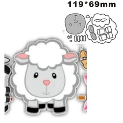 2022 New Lovely Curly Wool Sheep Metal Cutting Dies for Scrapbooking Paper Craft and Card Making Embossing Decor No Stamps