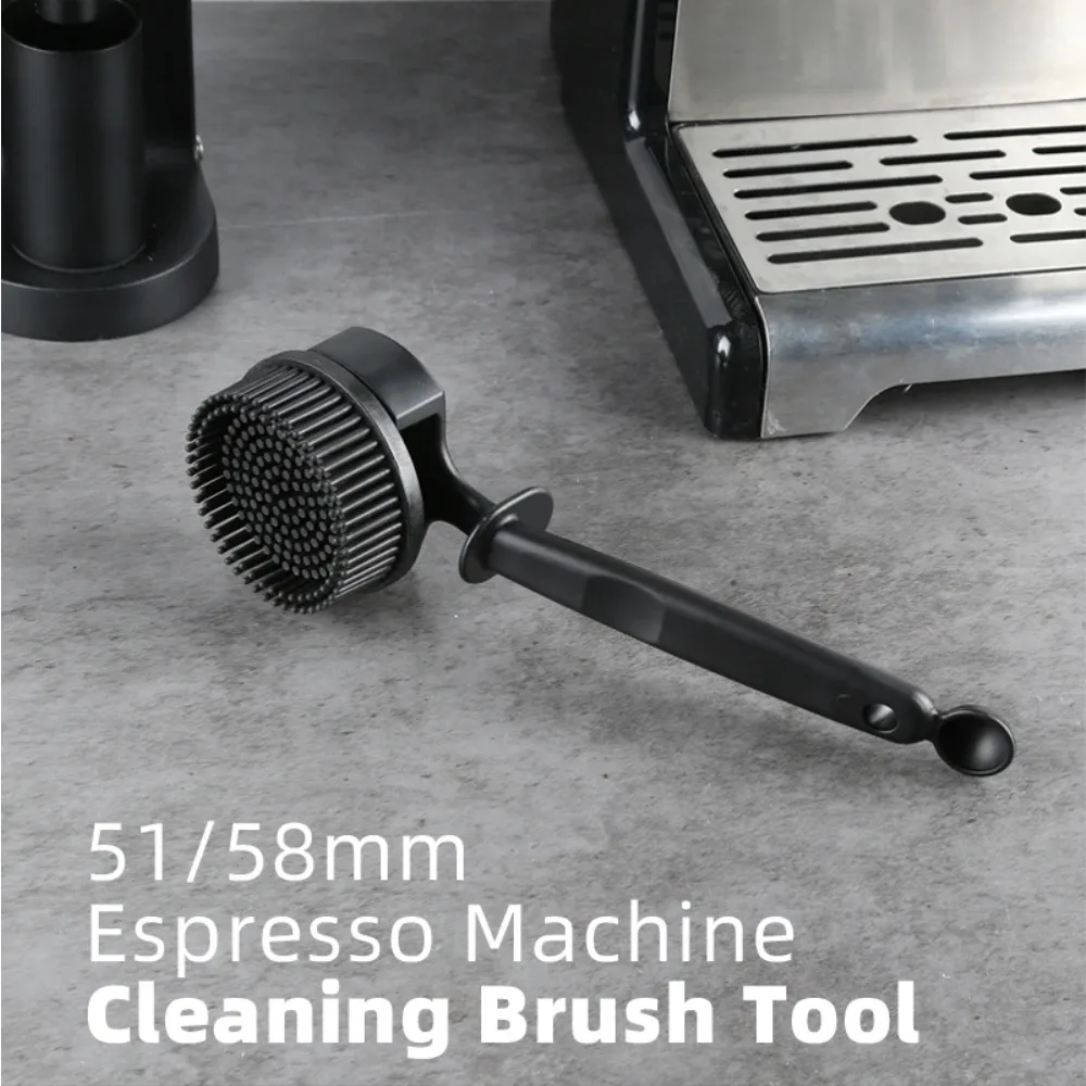 1PC Long-handled round silicone coffee machine cleaning brush – coffee brush specifically designed for espresso group heads