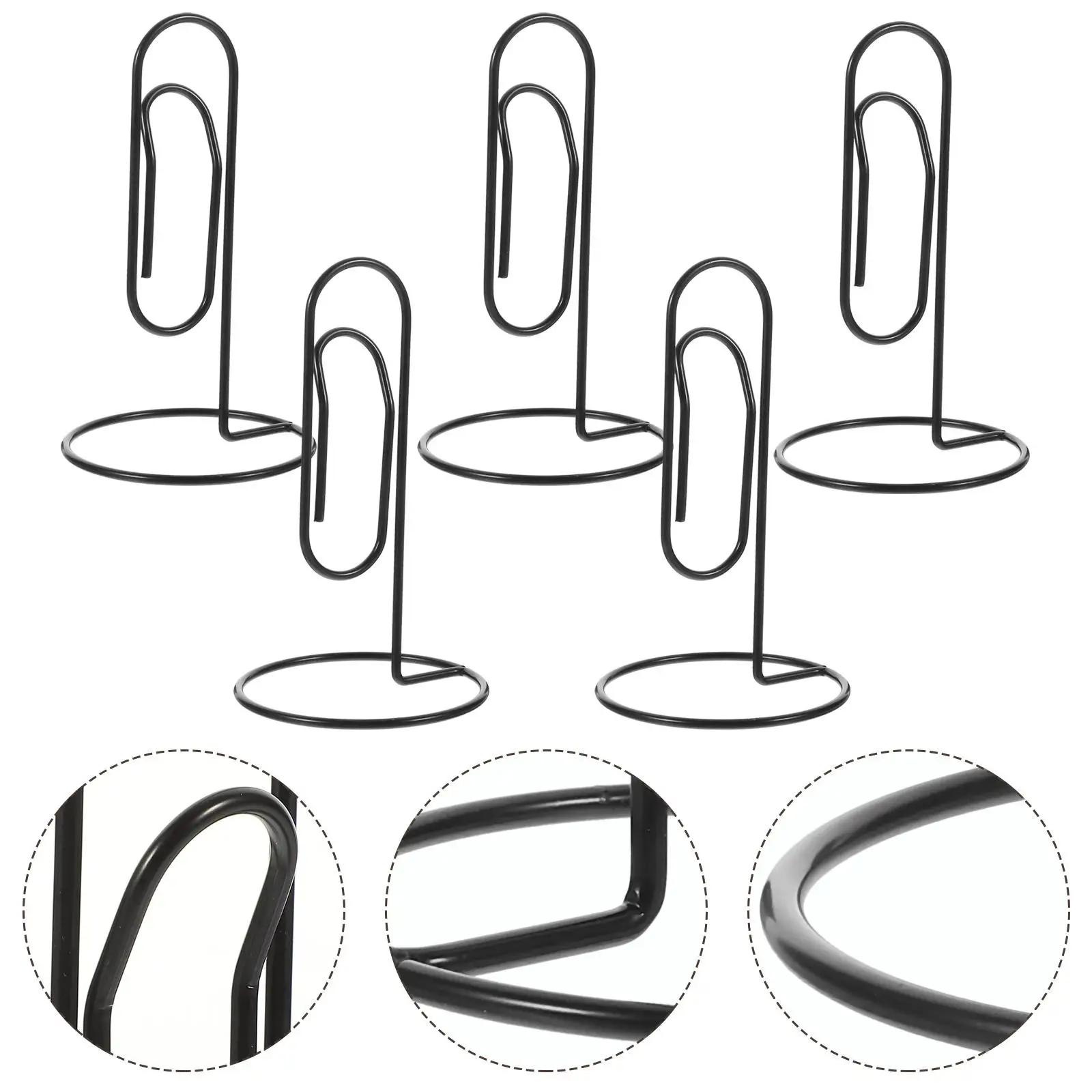 5 Pcs Paper Clips Metal Office Supplies Simple Design Practical Use Home Classroom Desk ganizer Note Holder