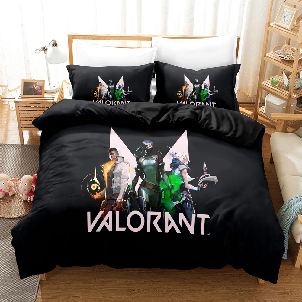 

New Game VALORANT 2_3pcs Bedding Sets Duvet Cover Set With Pillowcase Twin Full Queen King Bedclothes Bed Linen Home Textiles