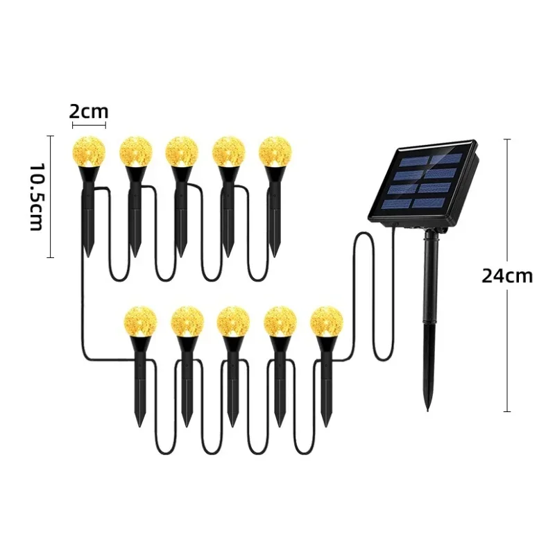 15/20/30LED Outdoor Solar Bubbles Lawn Lamp String Set Landscape Decoration Waterproof Leds Stake Lights for Garden Yard