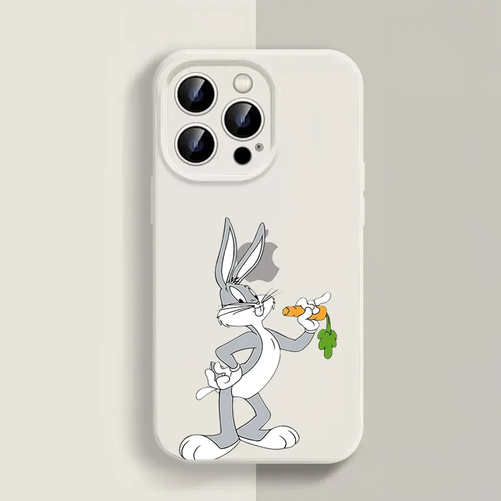 Funny B-bugs Cartoon B-bunny-y Phone Case For Iphone 11 13 14 15 16 Pro Max X Xr Xs Max Se2020 12mini White Cover Case