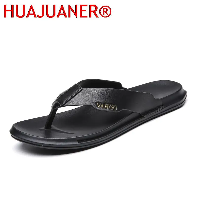 

Men's Flip Flops Fashion Beach Slipper Genuine Leather Casual Summer Shoes Flip-flops Summer Outdoor Flats Breathable Pantuflas