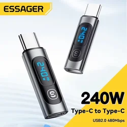Essager 240W USB C adaptörü tip C USB C 3.0 2.0 OTG konektörü dijital ekran veri adaptörü Macbook Pro hava için 100W Samsung