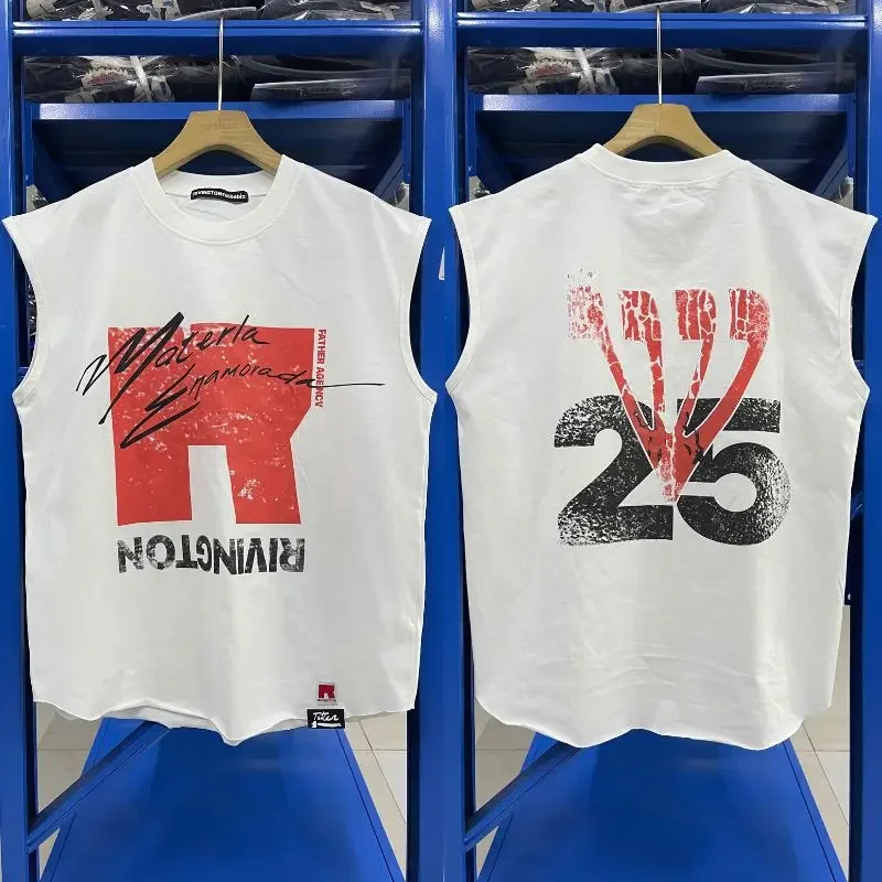 Nieuwe Amerikaanse Straat RRR123 T-shirts Retro Fading Gewassen Oude Katoenen Tees Oversized Ronde Hals Korte Mouw Casual Mannen Vrouwen Tops