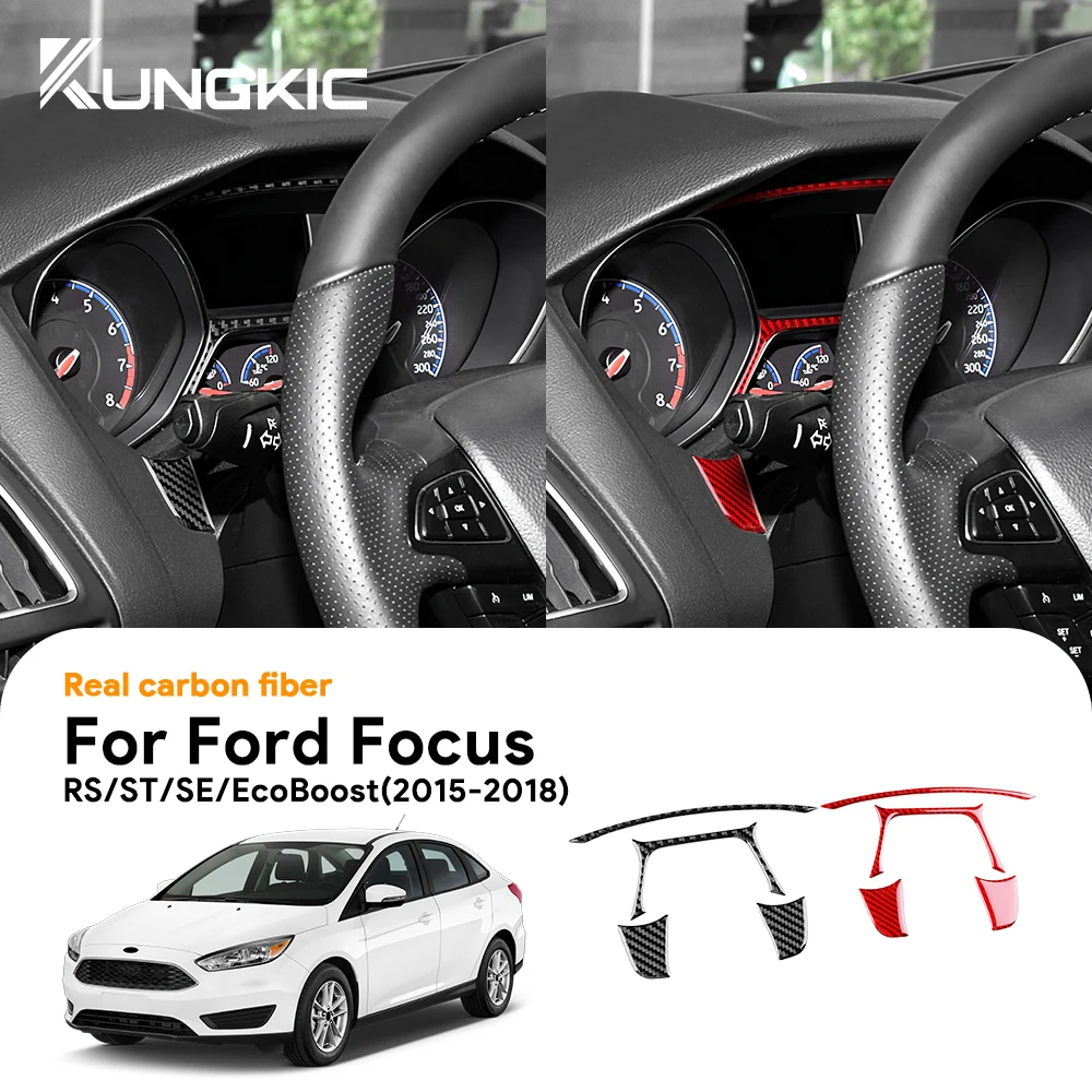 Ramka prędkościomierza samochodowego do Ford Focus SE RS ST Ecoboost 2015 2016 2017 2018 Naklejka z prawdziwego miękkiego włókna węglowego LHD RHD Akcesoria