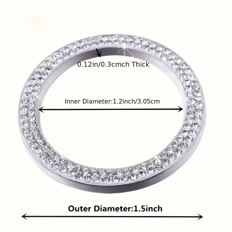 1 Piece Car Bling Engine Starting Ring Decal，Car One-Key Start Button Cover，Key Ignition Knob Bling Ring