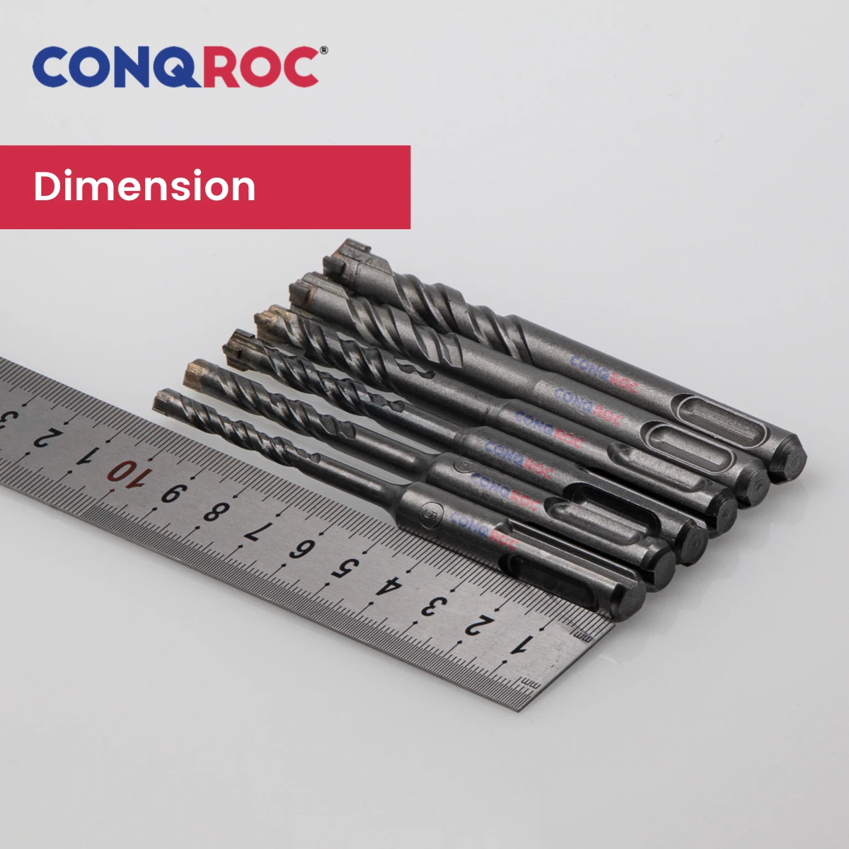 Masonry Drill Bits Set SDS Plus Shank Carbide-Cross-Tip Length-110mm 6-Size Diameter-5&6&7&8&10&12mm for Electric Hammer