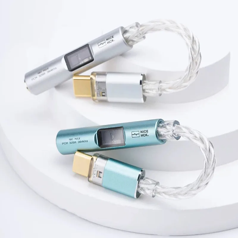 NK1 MAX USB DAC Dongle Type C to 3.5mm Headphone Cable Amplifier CX31993+MAX97220 Dual Chip 32bit/384kHz HiFi Audio Adapter