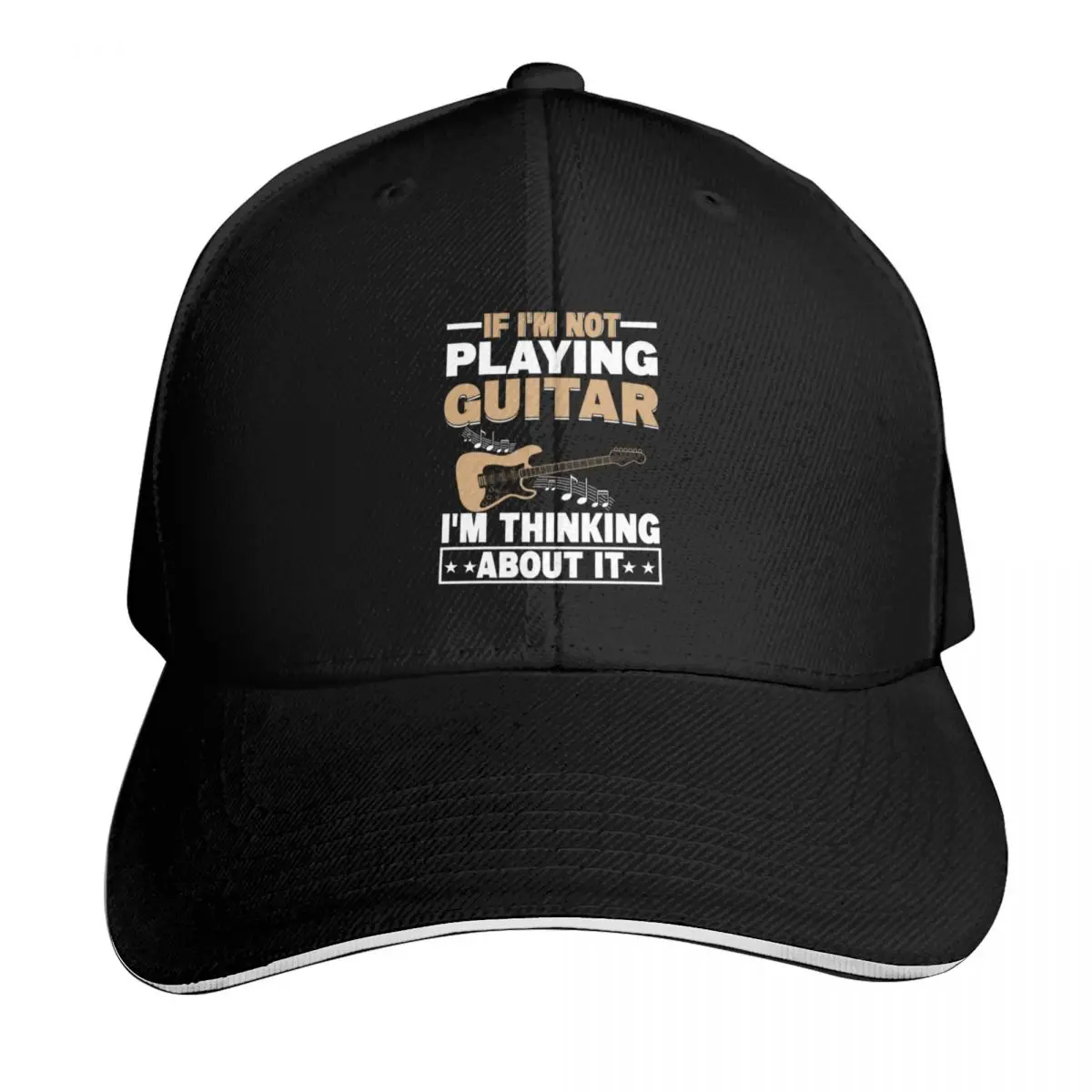 If I'm Not Playing Guitar I'm Thinking About It Funny Guitarist Bassist Bass Guitar Player Baseball Cap