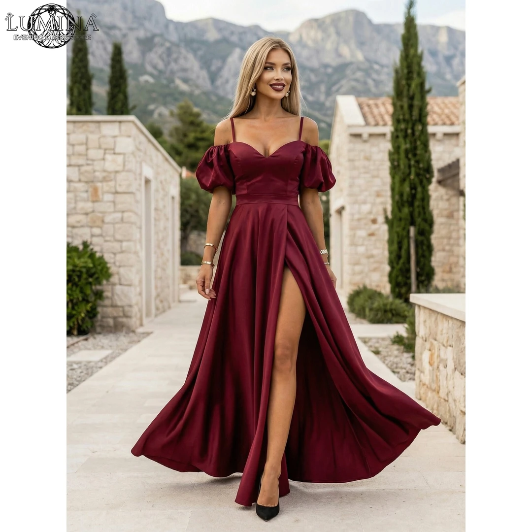 Lumina Custom Made Women's Wedding Party Attire Fishtail Skirt Evening Dresses Wedding Guest Dress Woman Dresses Elegant Slit