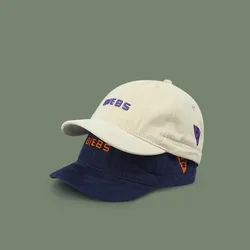 Korean Short Brim Cargo Hat Couple Baseball Cap Summer Anti-uv Sunscreen Hat Breathable Casual Trucker Cap Retro Peaked Cap