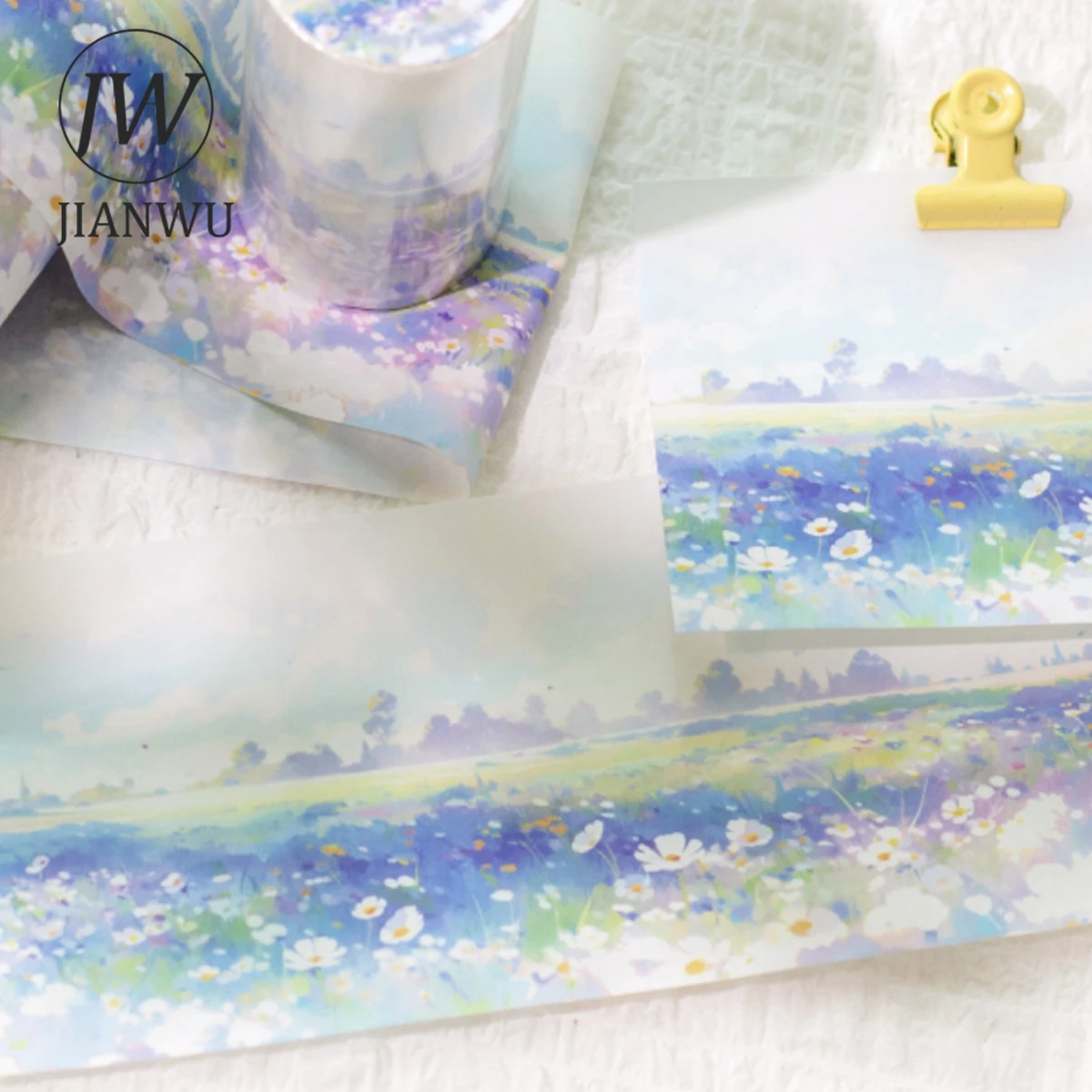 JIANWU 74mm*200cm Spring Series Vintage Flower Material Collage Washi Tape Creative DIY Journal Stationery