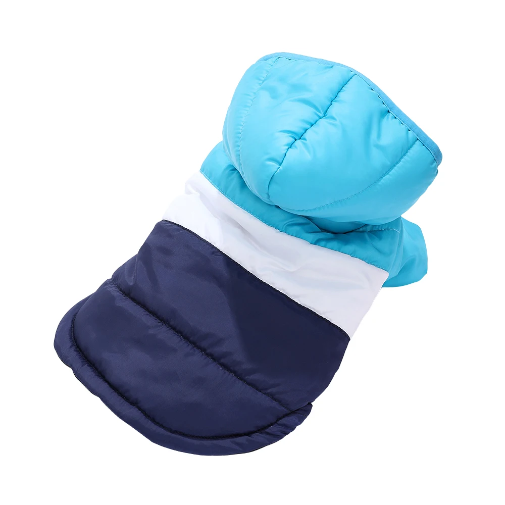 Warme Hundejacke mit Kapuze, Wintermantel für kleine und mittelgroße Hunde, weiche, wattiert Baumwollkleidung für Welpen, winddichtes Outfit mit Leinenloch. – Detail 8