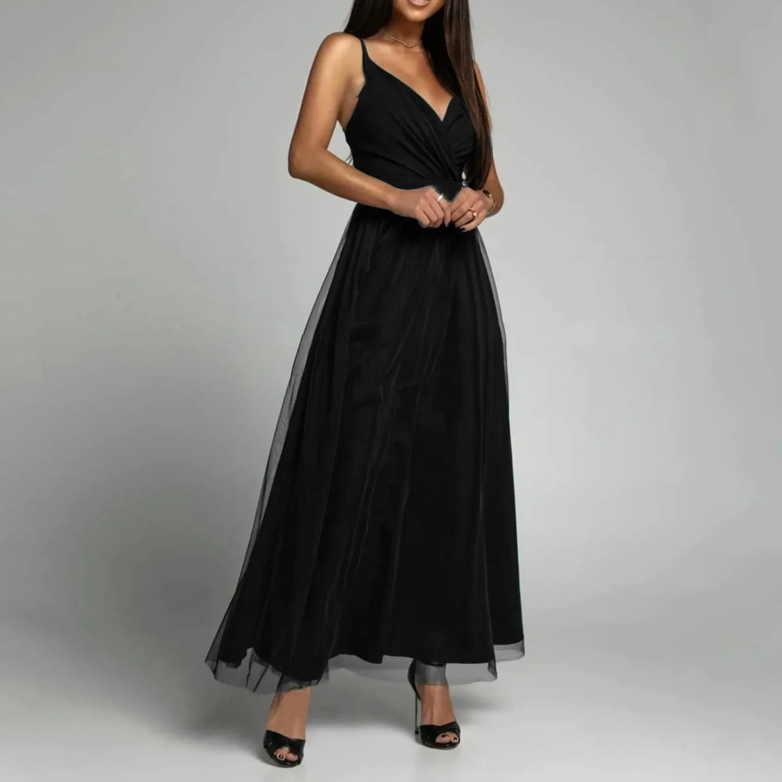 Elegant V-neck Lace Up Cover Up for Woman White Sexy Lace Loose Holiday Beach Dress 2023 Summer Maxi Dress Gowns Long Dresses