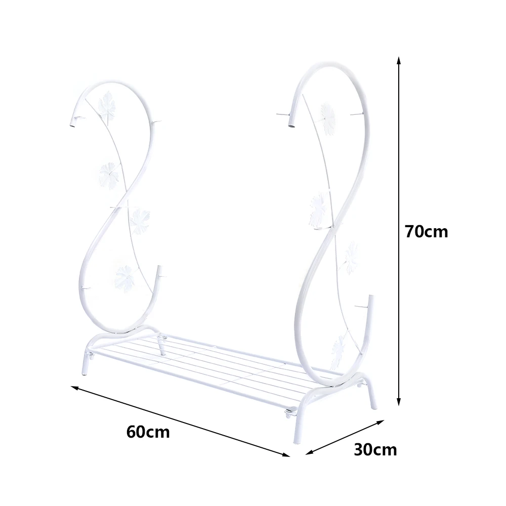 Voltsify White Metal 4 Tier S-Shape Shoe Rack, 60cm W X 30cm D X 70cm H