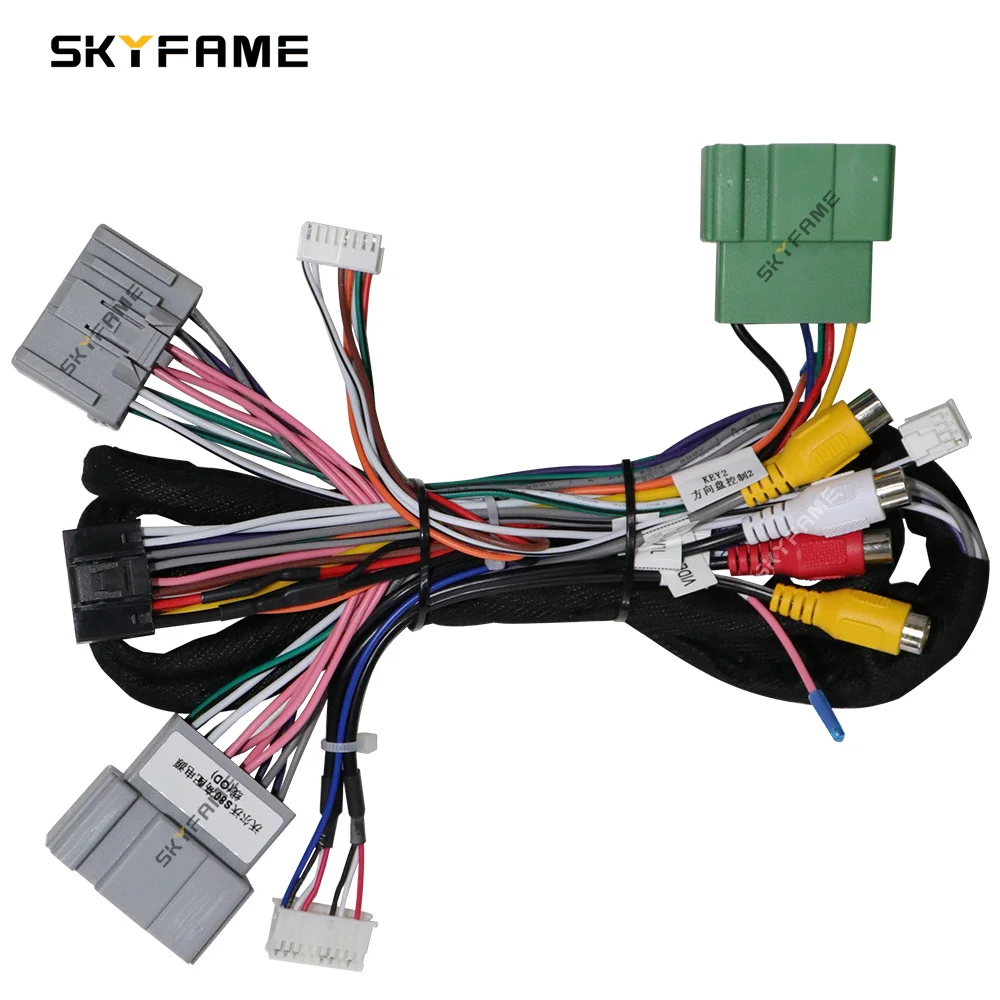 SKYFAME-Adaptador de cablagem de carro, Canbus Box Decoder, Rádio Android, Cabo de alimentação para Volvo S80, XC70, V70, S60, 16Pin