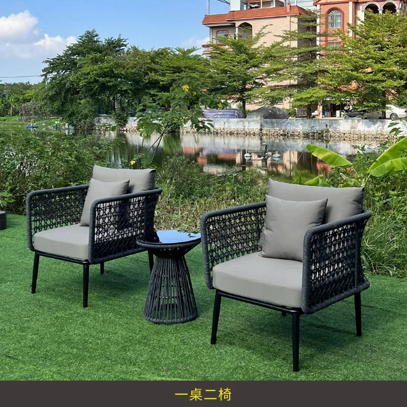 Customizable Nordic Outdoor Table and Chair Terrace Outdoor Patio Balcony Rope Chair