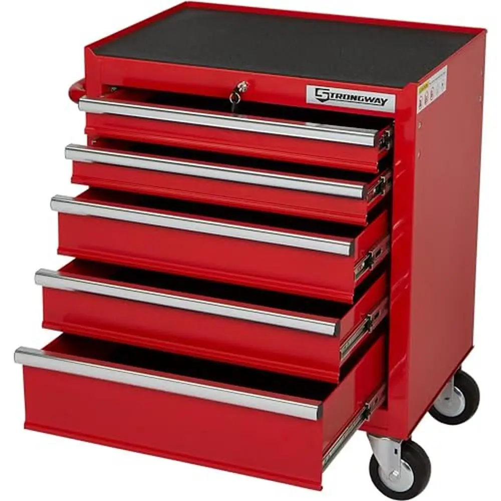 Lockable 5-Drawer Rolling Cabinet Workshop or Garage 26