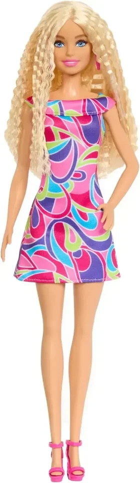Fashionista 90 Fashionistas Rainbow Dress Barbie Rainbow Bright Barbie  Fashionista Doll #197 With Tiered Dress And