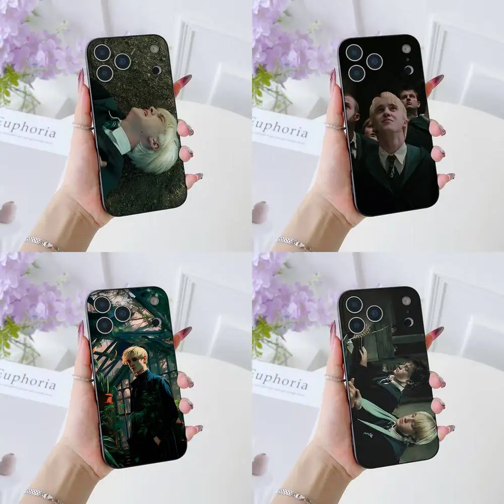 Funda de Silicona Suave Negra para Teléfono Thomas D-Dracos M-Malfoy Compatible con iPhone 17 16 15 14 13 12 11 Pro Max Plus Air Mini