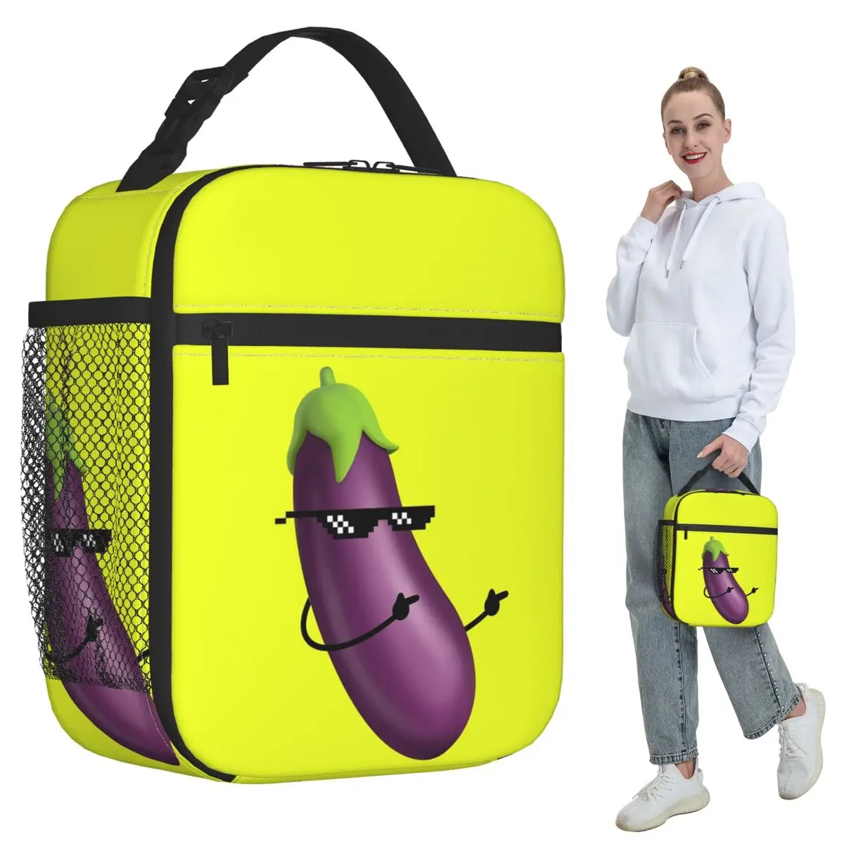

Термосумка для обедов Thug Life Eggplant для женщин, офисная термосумка-холодильник для еды, портативный контейнер для ланчей